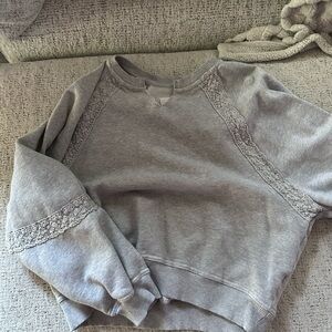Aerie Gray V-Neck Sweater